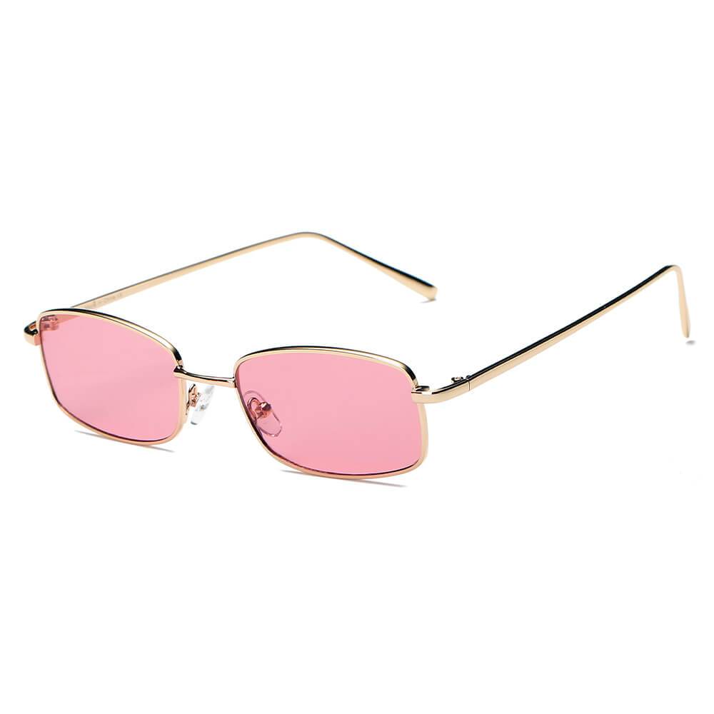 Garner | S2076 - Retro Vintage Slim Rectangle Sunglasses - 5 COLORS -