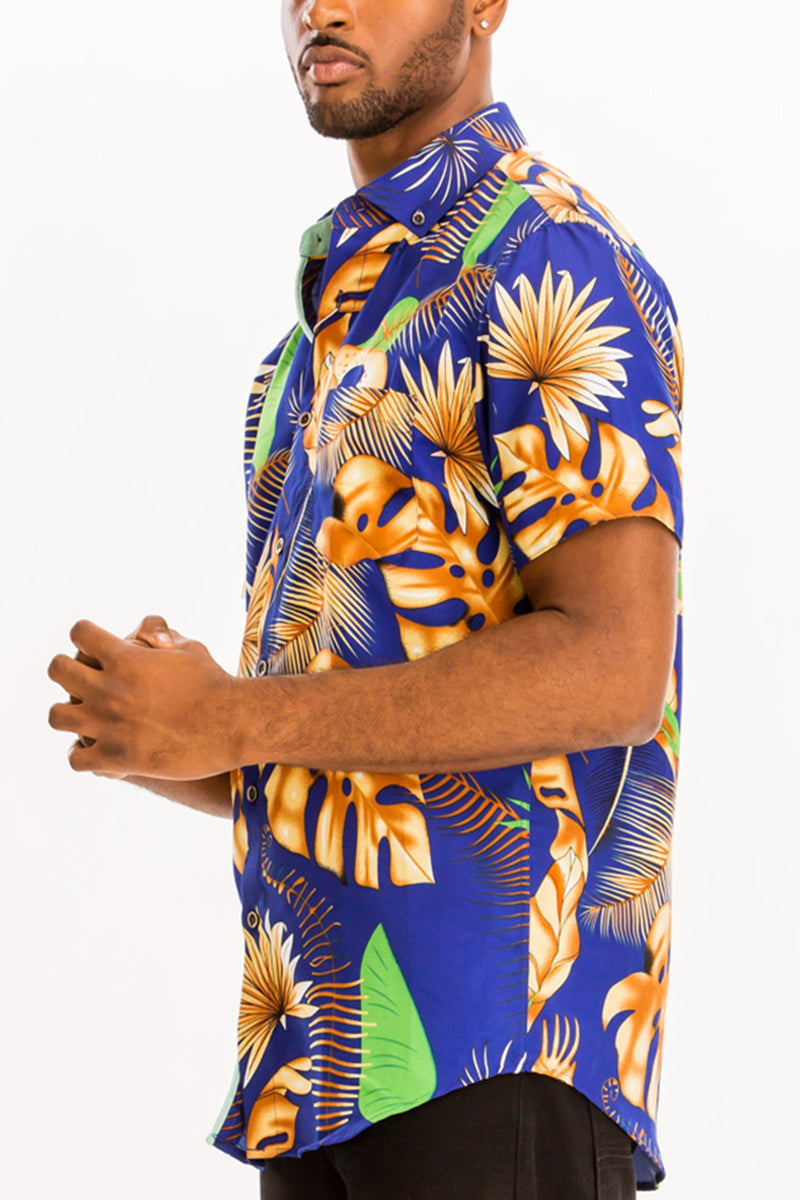 WEIV - Digital Print Hawaiian Short Sleeve Shirt -