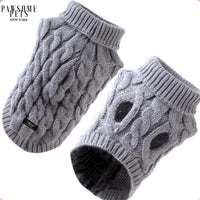 Thumbnail for (Extra Warm) Dog and Cat Cable Knit Sweater - Grey -