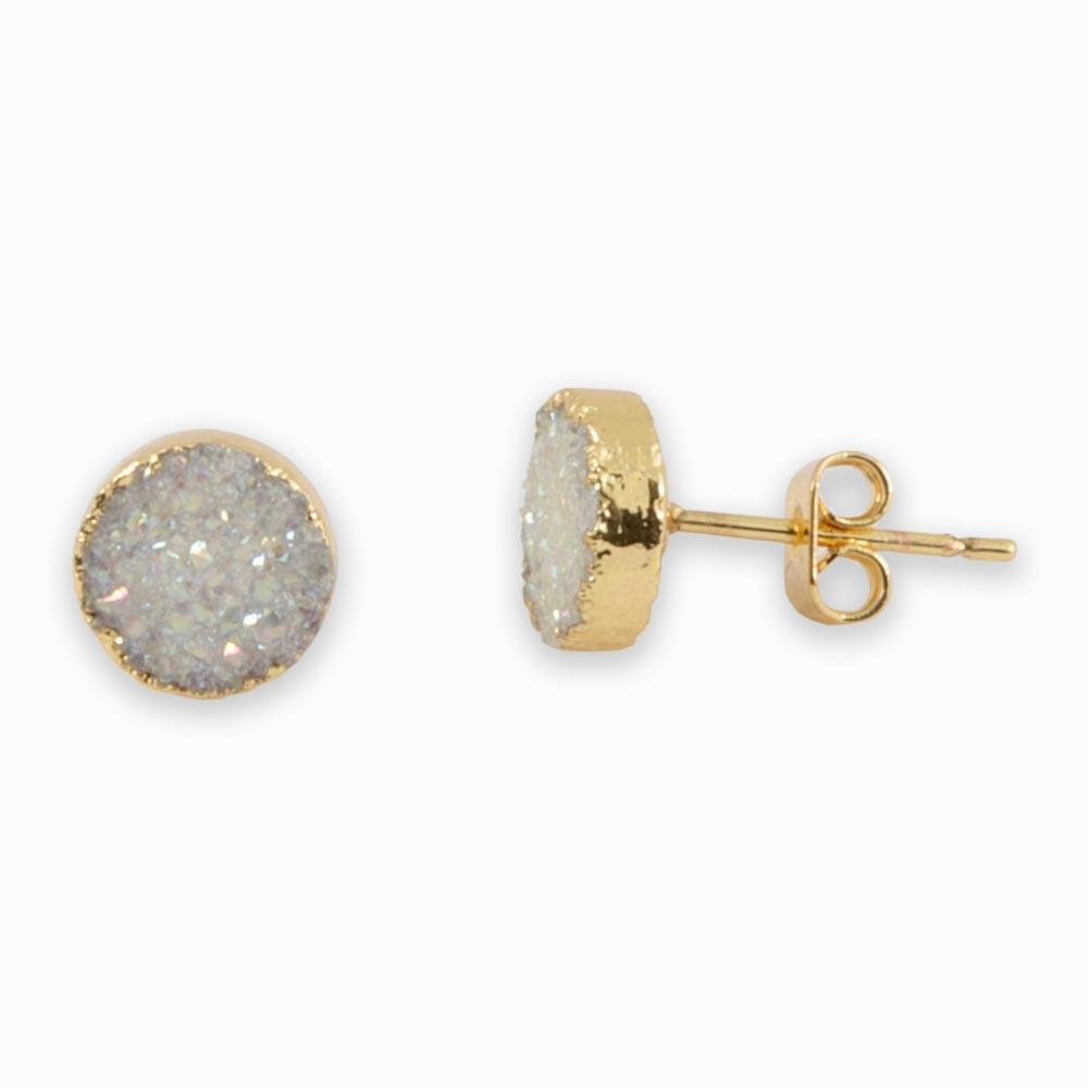 Christy Jean - Jeanna Druzy Stud Earrings in Gold - 4 COLORS -