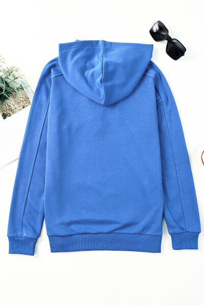 Lace-Up Dropped Shoulder Hoodie - T - 8 COLORS -