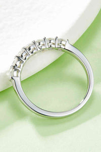 Thumbnail for Moissanite Platinum-Plated Half-Eternity Ring