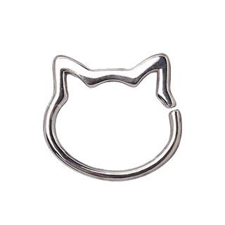 316L Stainless Steel Cat Seamless Ring / Cartilage Earring -