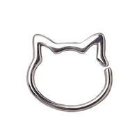 Thumbnail for 316L Stainless Steel Cat Seamless Ring / Cartilage Earring -