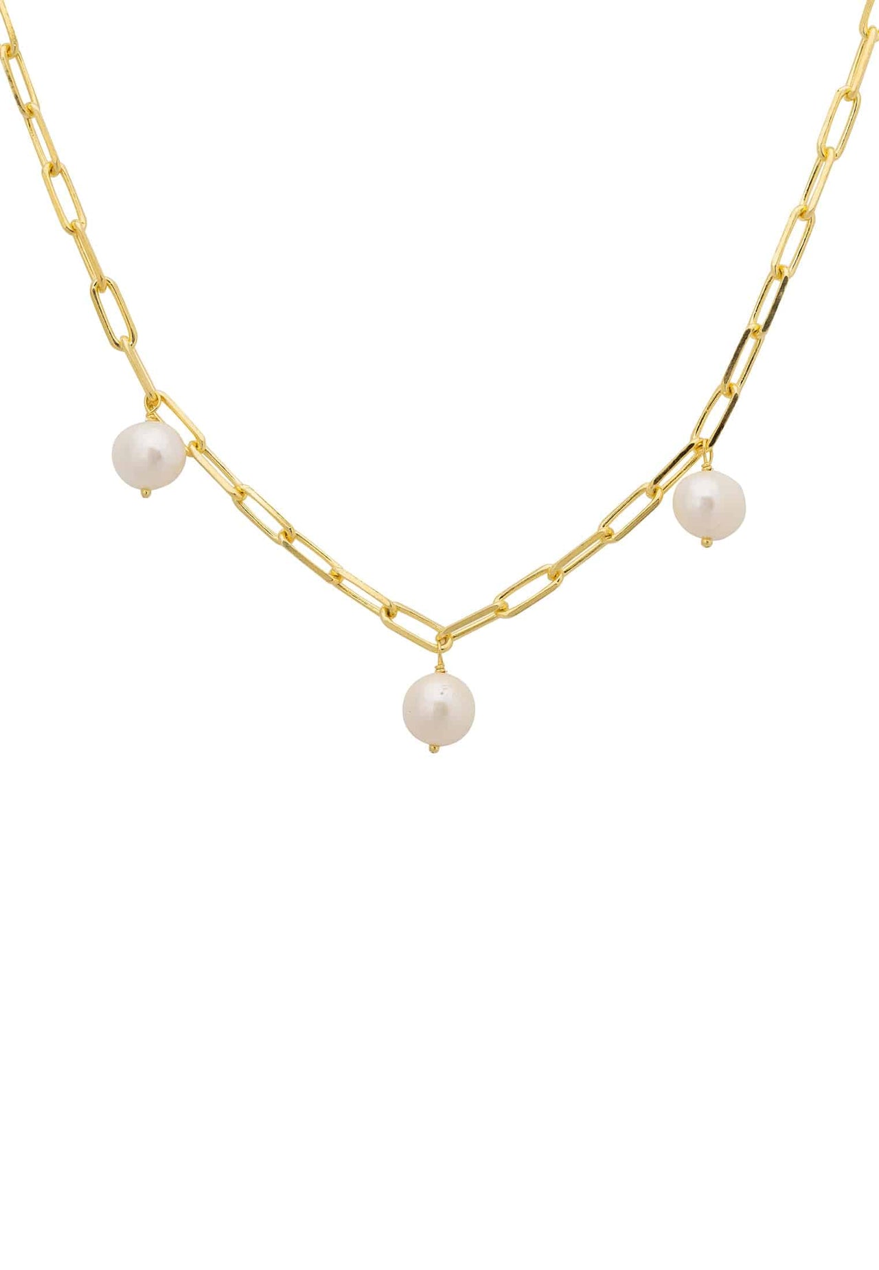 LATELITA - Amelia Three Pearl Necklace Gold -