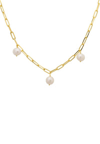 Thumbnail for LATELITA - Amelia Three Pearl Necklace Gold -