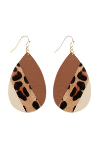 Thumbnail for Riah Fashion - Leather Multi Fish Hook Teardrop Earrings - 7 COLORS -