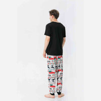 Thumbnail for MEN MERRY CHRISTMAS Graphic Top and Printed Pants Set - T -