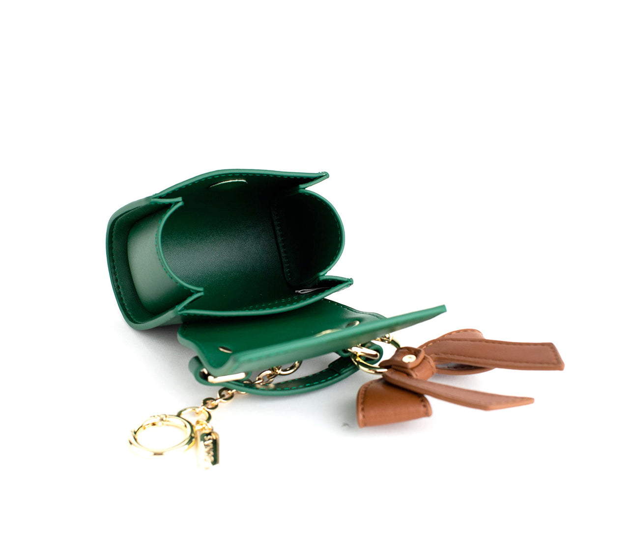 GUNAS NEW YORK - Cottontail Mini - Green Vegan Leather Bag KEYCHAIN - ACTUAL MINI PURSE! -