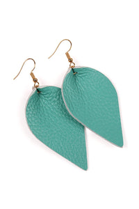 Thumbnail for Teardrop Shape Pinched Leather Earrings - 18 COLORS -