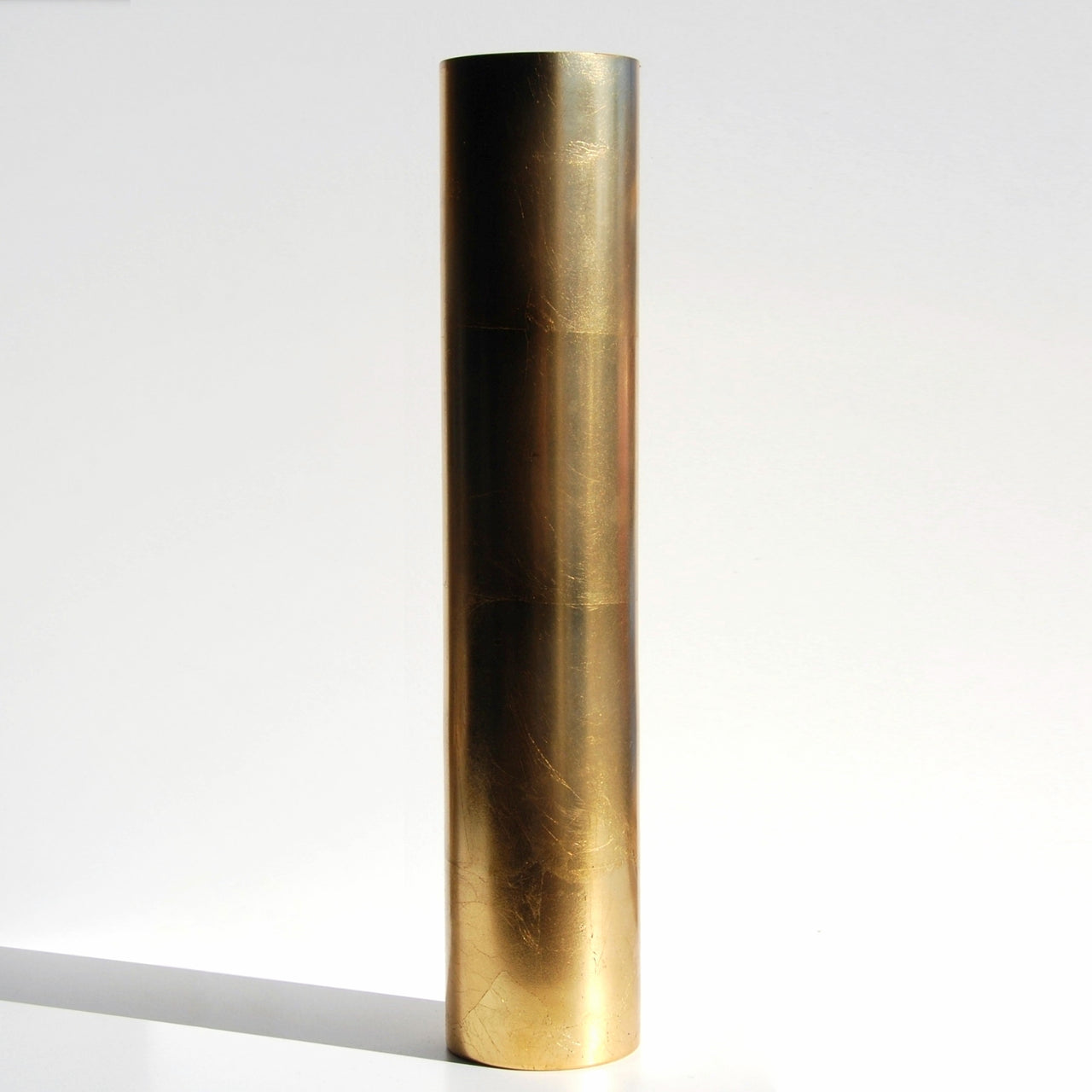 GILT - 20" Gold Gilded Cylinder Vase -