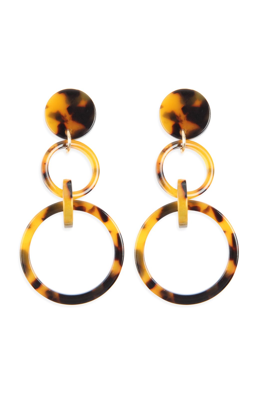 Linked Hoop Acetate Dangle Earrings - 7 COLORS -