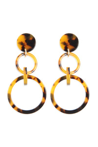 Thumbnail for Linked Hoop Acetate Dangle Earrings - 7 COLORS -