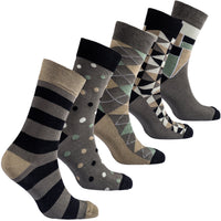 Thumbnail for Men's Olive Green Mix Set Socks - 5 PACK -