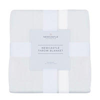 Thumbnail for Newcastle - Pure White Cotton Muslin Throw Blanket -