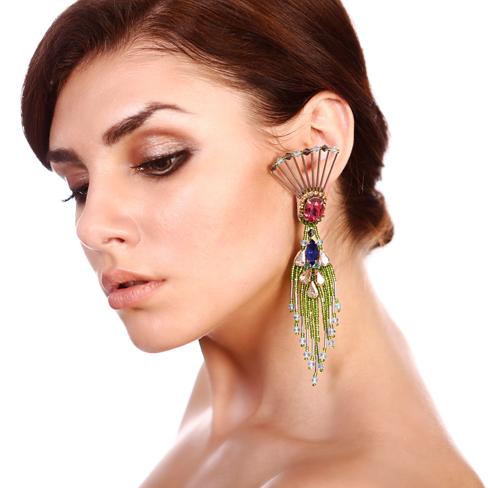 BEGADA - The Dancing Peacock Earrings -