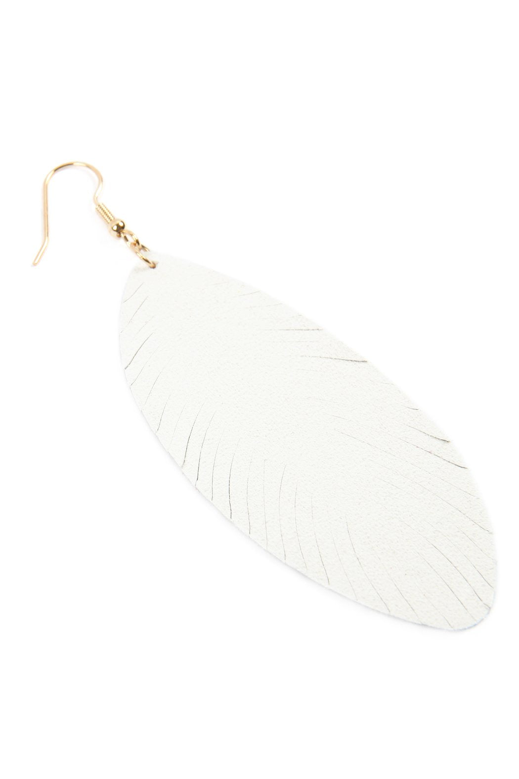 Fringe Leaf Leather Drop Earring - 8 COLORS -