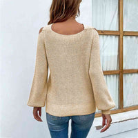 Thumbnail for Crisscross Cold-Shoulder Sweater - T - 4 COLORS -