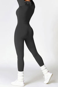 Thumbnail for Zip Up Long Sleeve Slim Active Jumpsuit - T - 1 COLOR -