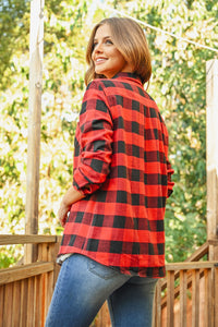 Thumbnail for Riah Fashion - Sherpa Lined Plaid Flannel Top - 5 COLORS -