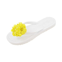 Thumbnail for SAND BY SAYA N.Y. - Noho Yellow Flower - Embroidered Flat Flip Flops Sandal - 3 COLORS -