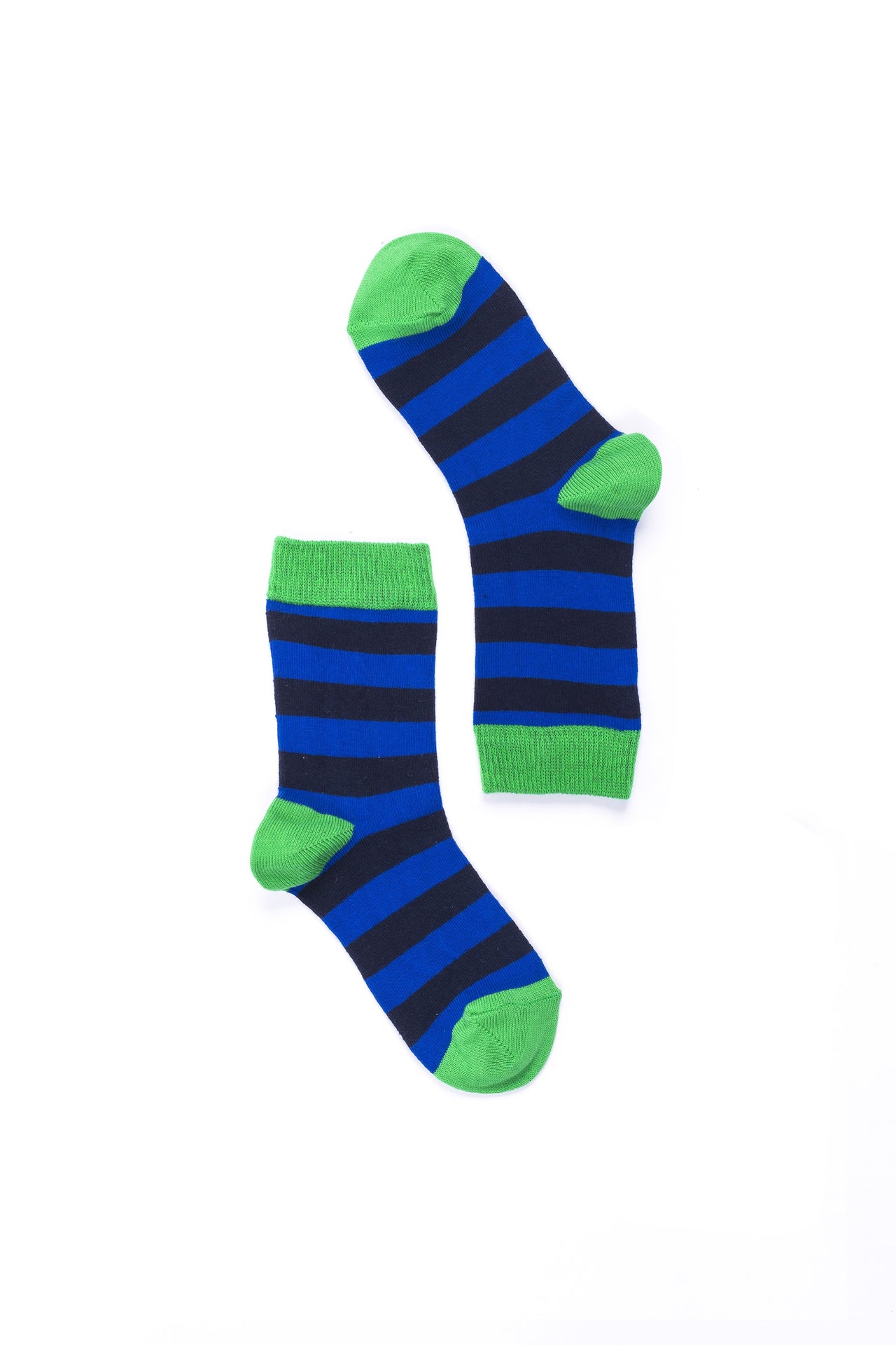 Women's Navy Emerald Stripe Socks - 1 COLOR -