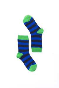 Thumbnail for Women's Navy Emerald Stripe Socks - 1 COLOR -