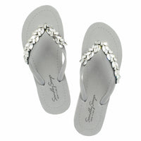 Thumbnail for SAND BY SAYA N.Y. - Greenwich - Rhinestone Flat Flip Flops Sandals - 4 COLORS -