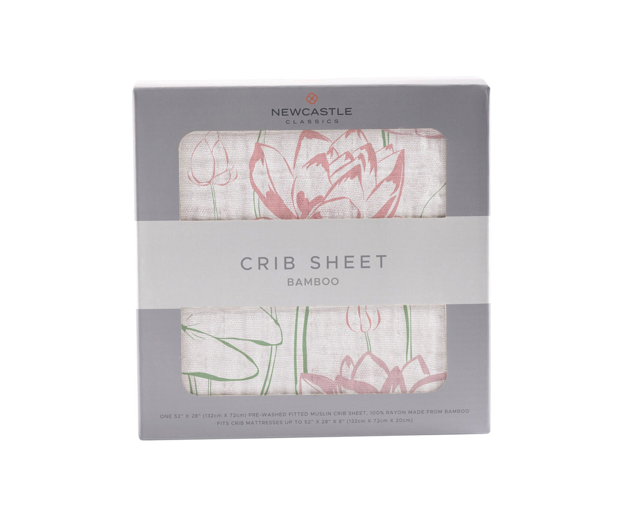 Newcastle - Water Lily Bamboo Muslin Crib Sheet -