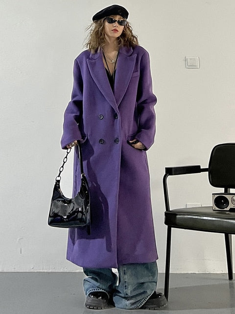 Marigold Shadows - Pera Purple Long Coat - [3-13 DAY DELIVERY] - 1 COLOR -