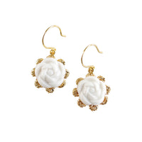 Thumbnail for Everyday Porcelain Camellia Flower Charm Earrings -