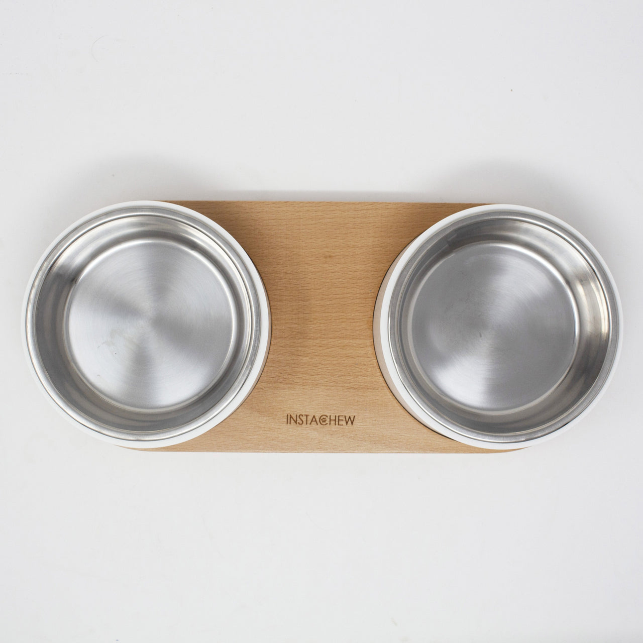 Instachew -  Puresteel Double Pet Bowl, Food Bowl for Cats, Dogs -