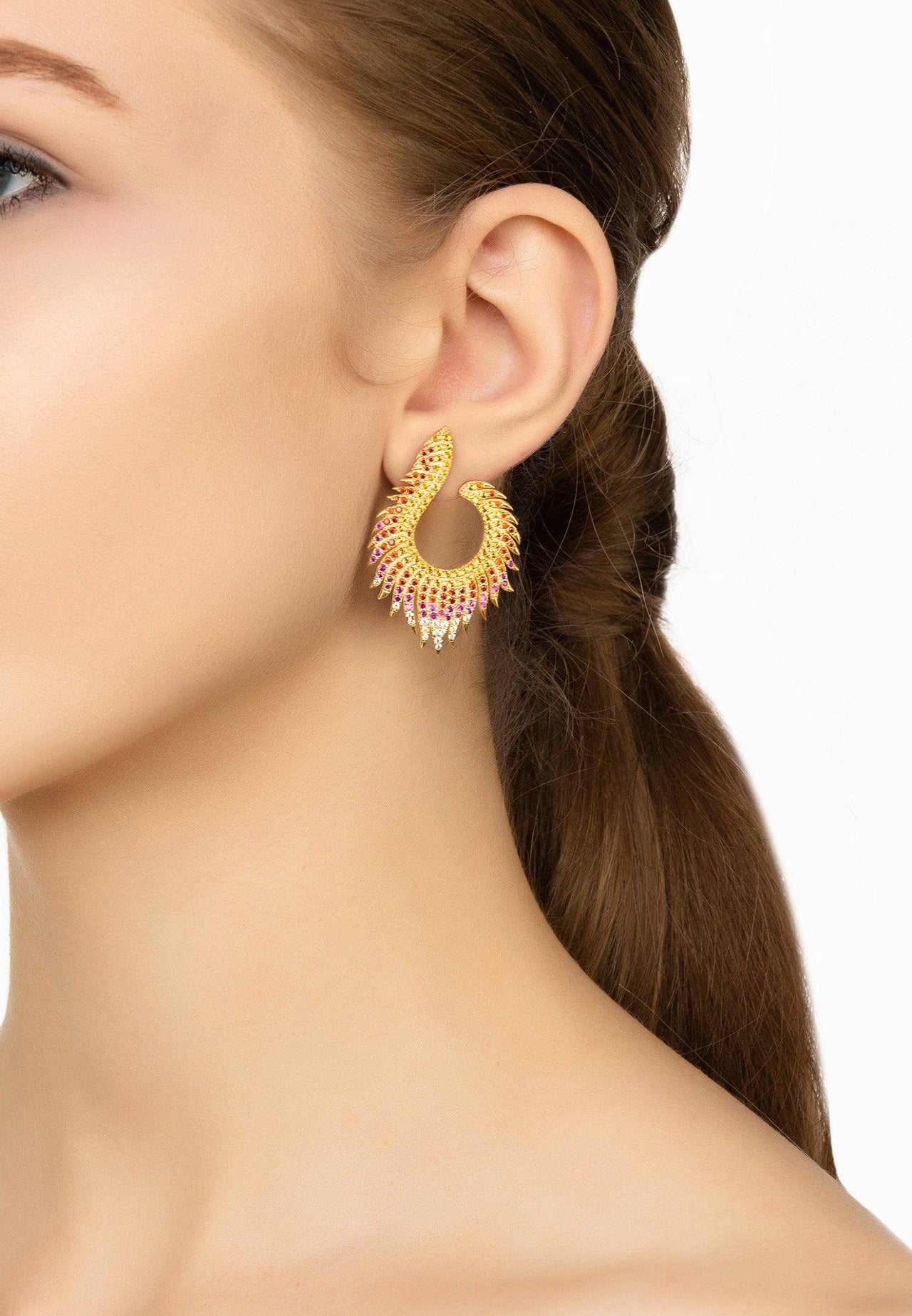 LATELITA - Flame Earrings Golden Fire Gold -