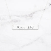 Thumbnail for Psalm 23:4 Necklace - Sterling Silver Bar Necklace -