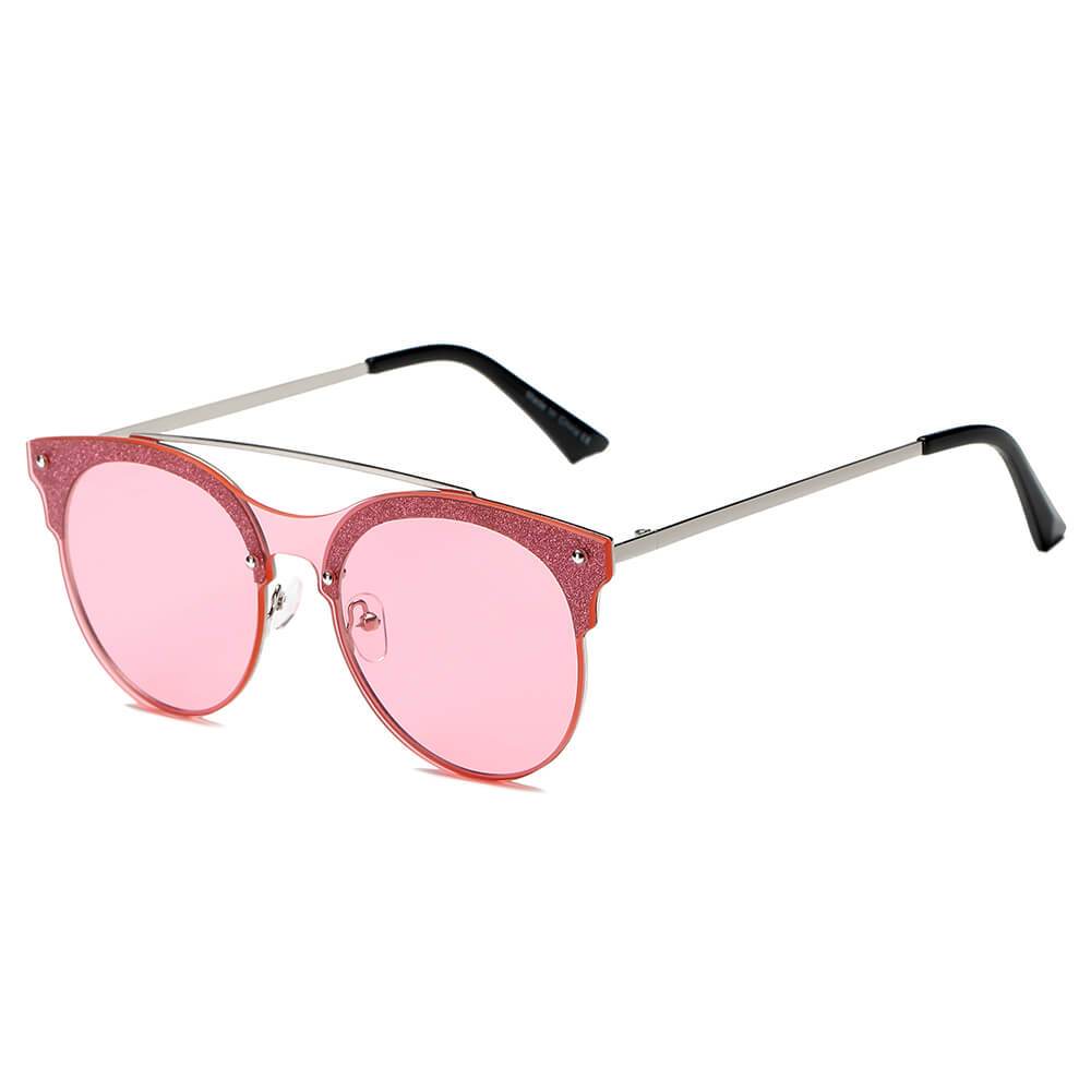 Endicott | S3011 - Round Circle Brow-Bar Tinted Lens Sunglasses - 5 COLORS -