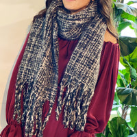 Thumbnail for Ellison & Young - Coco Tweed Fringed Scarf - 4 COLORS -