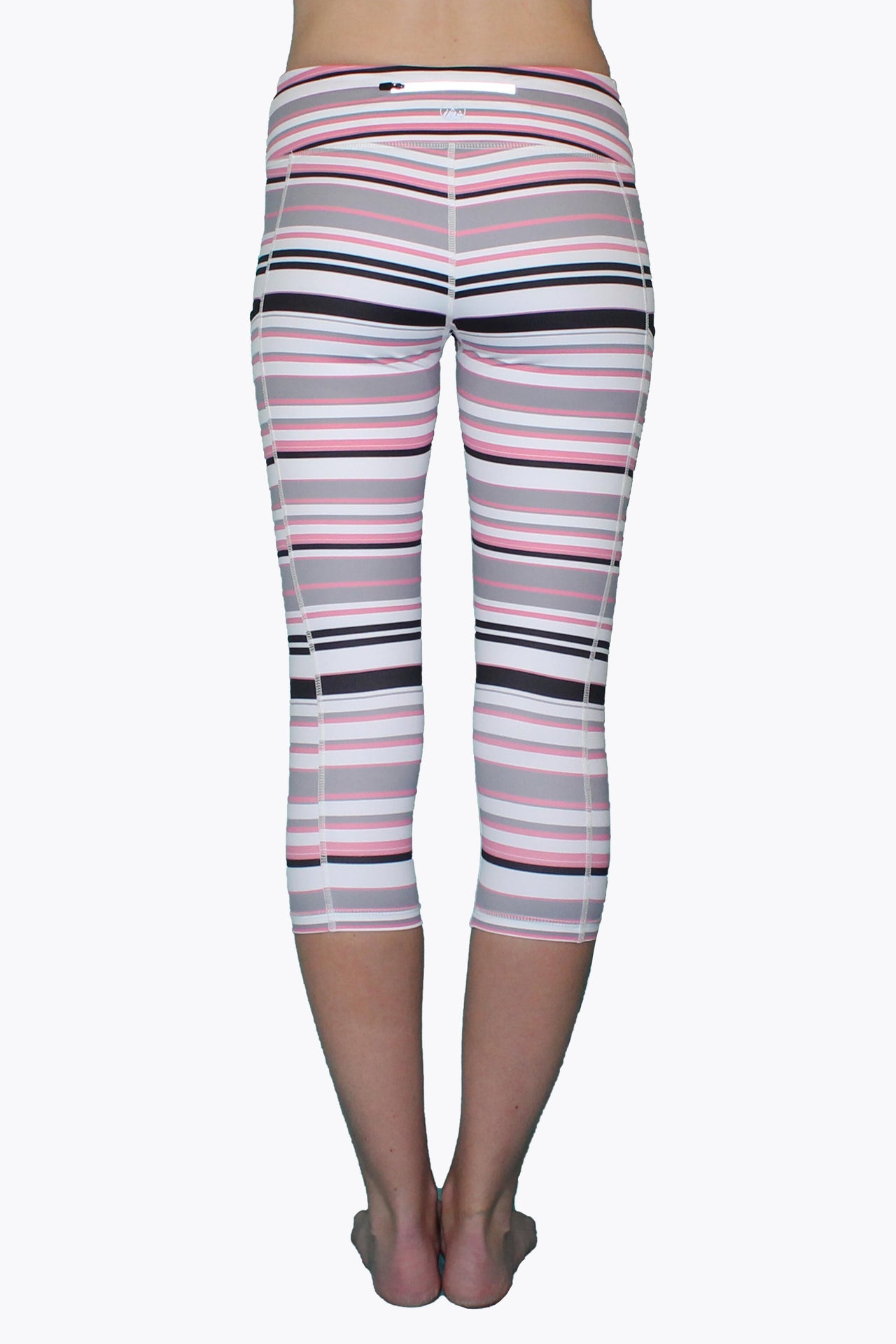 Belcorva - Pink Gray & Black Stripe - Pocket Capri - 1 COLOR -