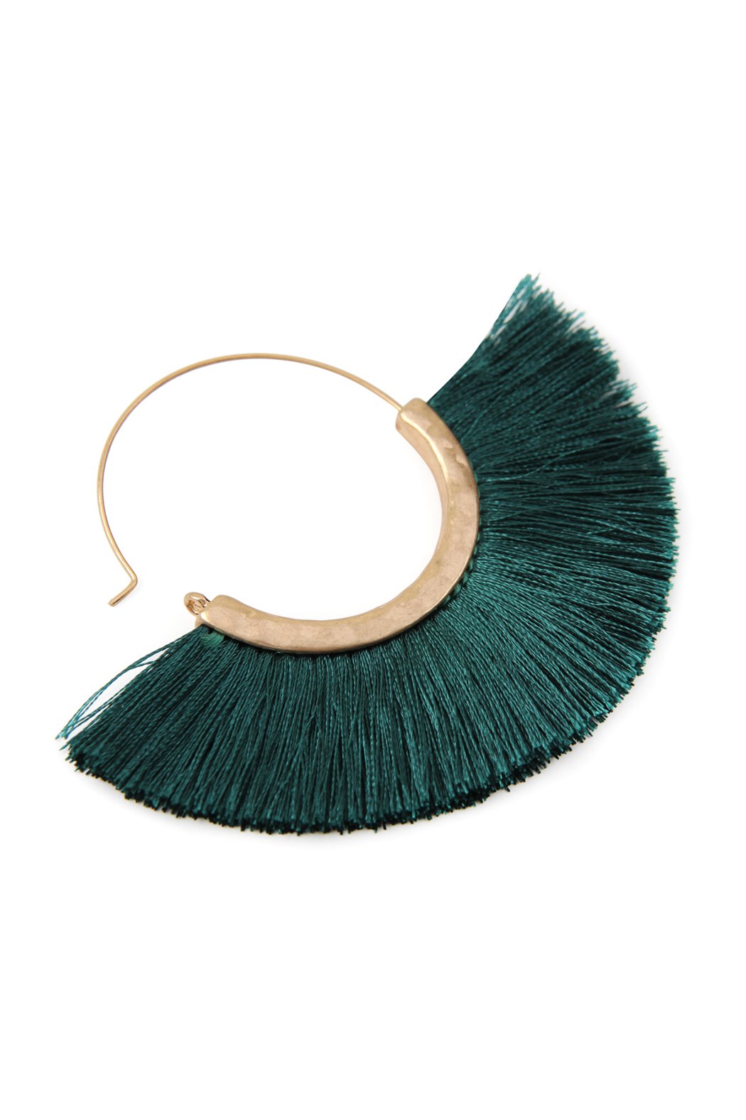 Tassel Fan Hoop Earrings - 15 COLORS -