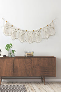 Thumbnail for Bead Trim Macrame Fringe Wall Hanging 43.3