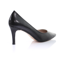 Thumbnail for Leather 8cm Pin Heel Pointed Toe Pumps-Black