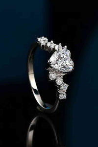 Thumbnail for 1 Carat Moissanite Heart 925 Sterling Silver Ring