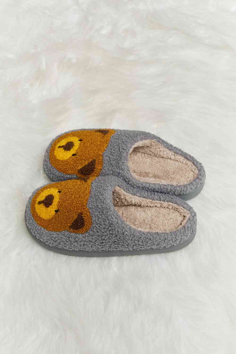 Melody Teddy Bear Print Plush Slide Slippers - T - 6 COLORS -