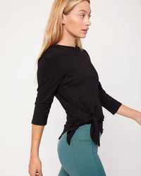 Thumbnail for Rebody - Anen Side Tie 3/4 Sleeve Top - 2 COLORS -