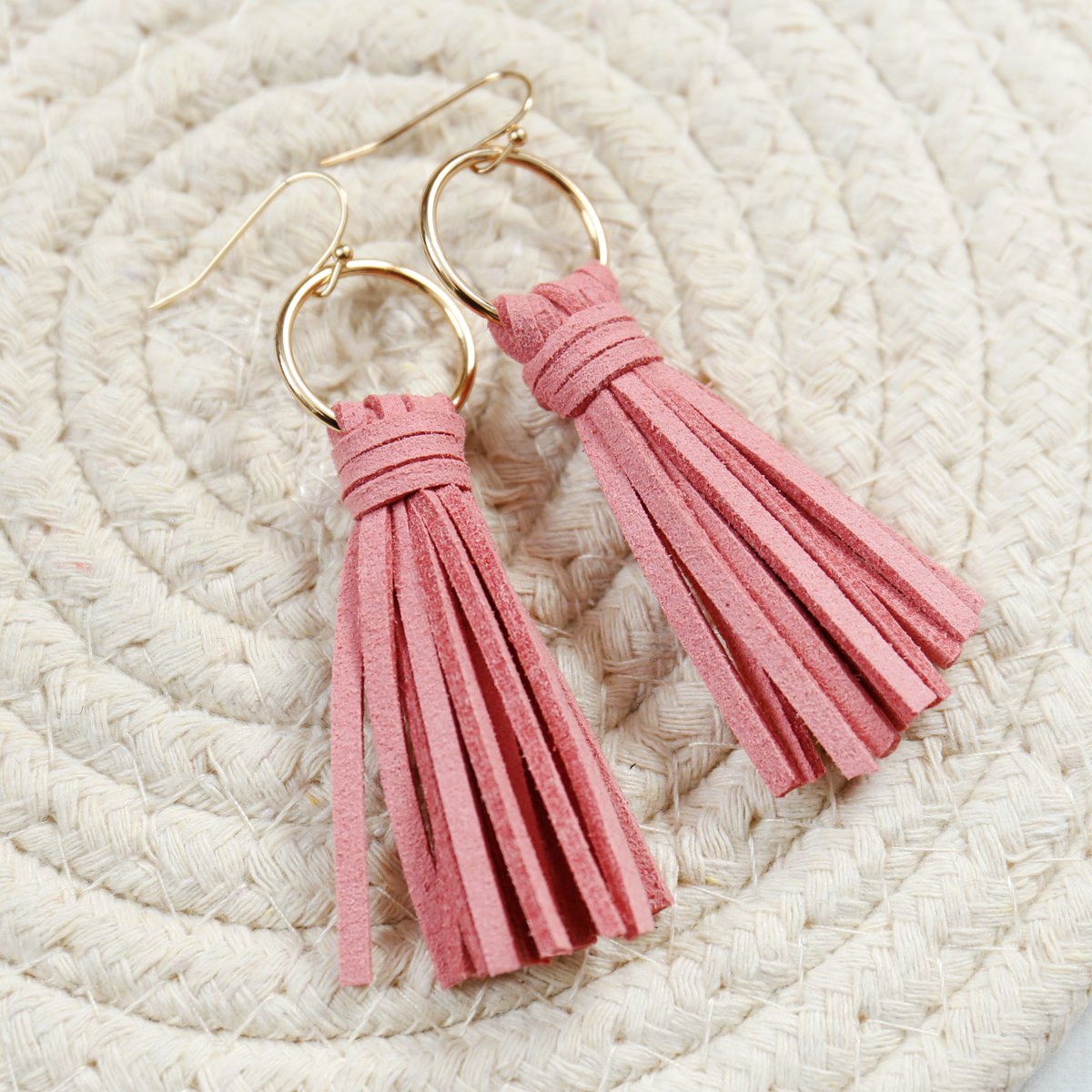 Riah Fashion - Leather Tassel Earrings - 14 COLORS -