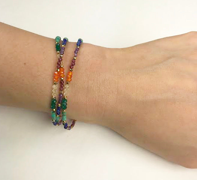 Gena Myint - Chakra Triple Strand Bracelet -