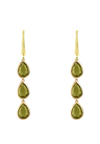 Thumbnail for LATELITA - Sorrento Triple Drop Earrings Gold Peridot -