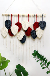 Thumbnail for Hand-Woven Feather Macrame Wall Hanging - 31.5