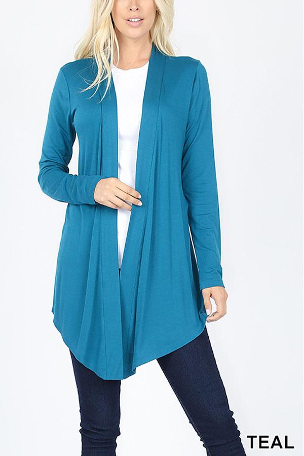 Riah Fashion -  - Drapey Open Front Cardigan - 15 COLORS -