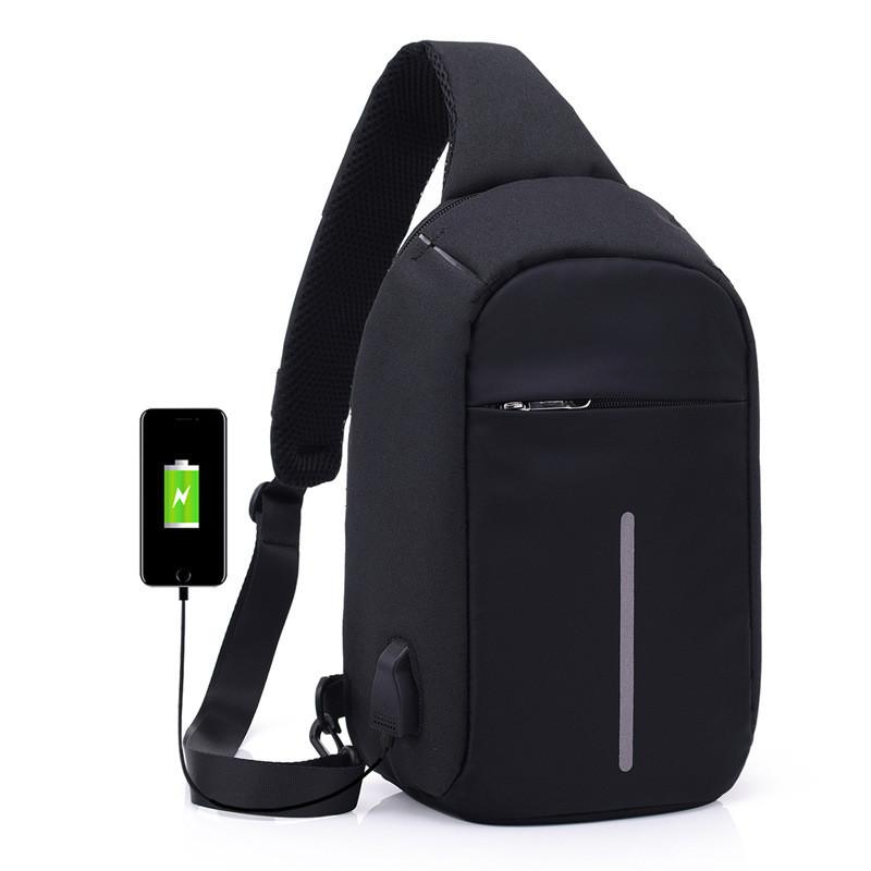 External USB Charging & Ear bud securing Incline Shoulder Bag - 3 COLORS -