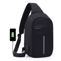 Thumbnail for External USB Charging & Ear bud securing Incline Shoulder Bag - 3 COLORS -